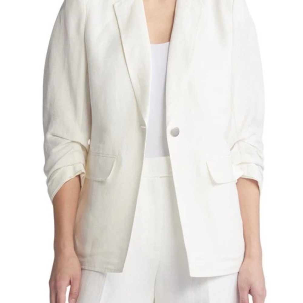 Anne Klein Cream Single-Button Notch Lapel Blazer size M